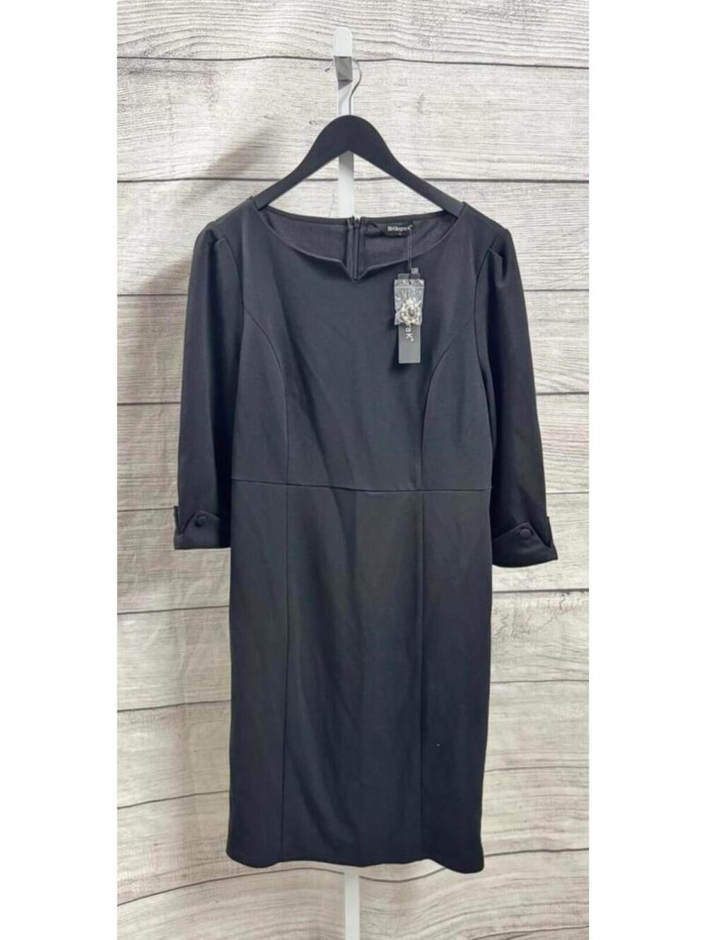 Allegra K Black 3/4 Sleeve Sheath Dress Women Size Large